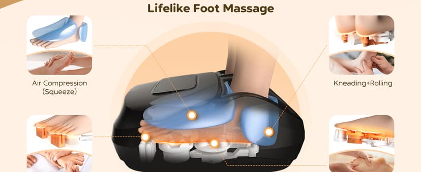 Shiatsu Foot Massager Machine with Heat, 2025 Upgrade Deep Kneading, Full Foot Massager with Remote for Plantar Fasciitis, Neuropathy, Birthday Gifts for Women Mom Men Dad, Up to Foot Size 14