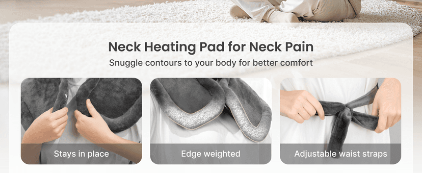 RENPHO Electric Heating Pad for Back Pain Relief, Birthday Gifts for Women Men Mom Dad Elderly, FSA Eligible Items Only List, Large Heat Pad for Neck and Shoulders, 24"x33", ETL Certified, Gray