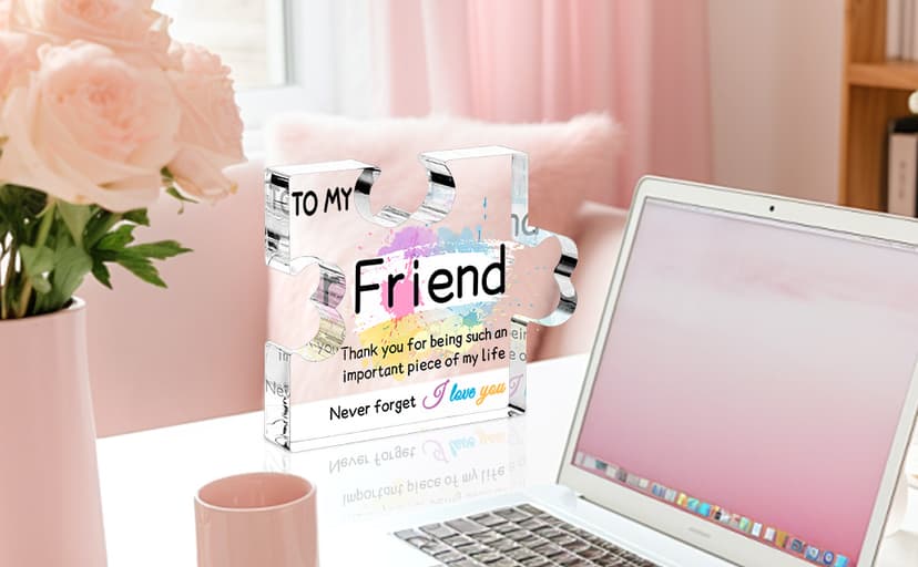 Friend Gifts for Women, Gifts for Friends - Acrylic Puzzle Piece Plaque Friend Gifts 4.7×3.8×0.6inch, Birthday Gifts for Women Friendship, Cool Gifts for Female Friend