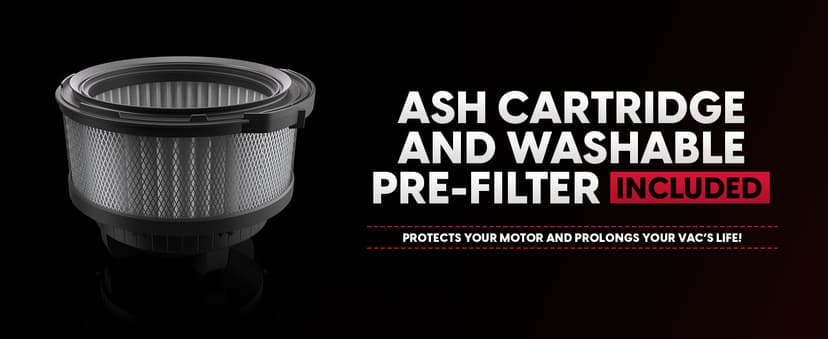 Vacmaster Vac EAV508S 1102 5-Gallon 3.5 Peak HP Premium Stainless Steel Ash Vacuum, Red Edition