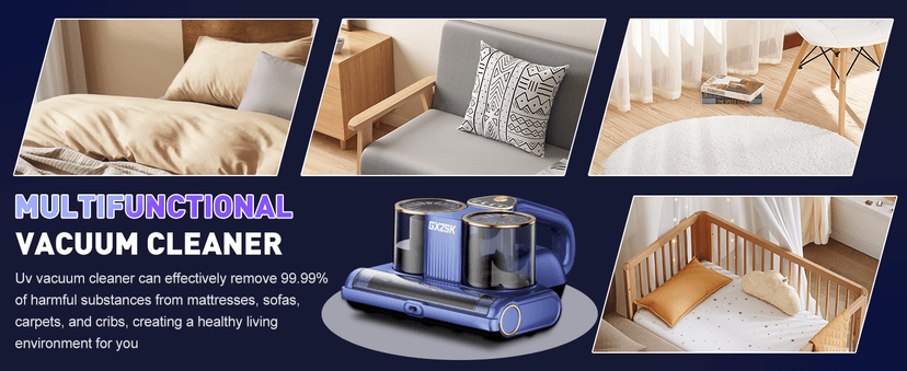 Mattress Vacuum Cleaner, 16kPa Bed Vacuum Cleaner with 253.7nm UV-C Light, Ultrasonic & 140℉ Heating, Dual Cup & Widen Suction Port Handheld Vacuums for Bed, Sofa, Couch, Crib (500W, Corded)
