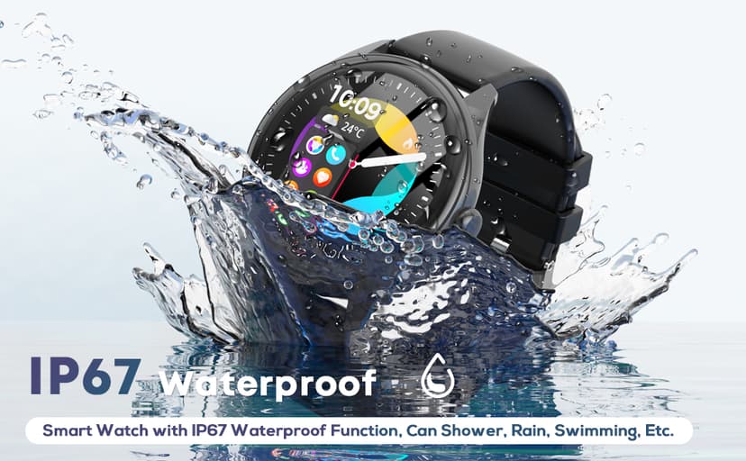 DIVOAZBVO DIVOAZBVO Smart Watches for Women Men, 1.39" HD IPS Touchscreen Smartwatch with 120 Sports Modes, Heart Rate/Sleep Monitor, IP67 Waterproof, Bluetooth Call & Music Control for iPhone/Android (Black)