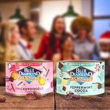 Blue Diamond Almonds, Peppermint Cocoa Holiday Snack Nuts, 6 Oz(Pack of 1),Resealable Can