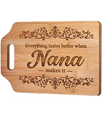 AceThrills Grandma Gifts for Grandma Birthday Gifts from Grandkids for Christmas, Mother's Day - Engraved Bamboo Cutting Board 12.3"L x 8.7"W x 0.4"Th (Everything Tastes Better)