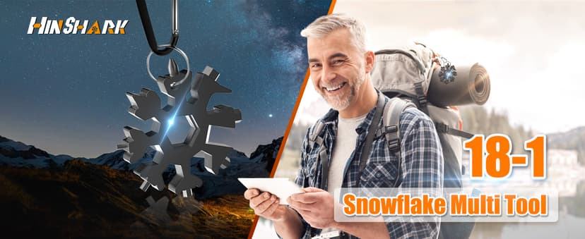 Stocking Stuffers Gifts for Men 18-in-1 Snowflake Multitool, Christmas Birthday Gifts for Men Dad Husband Him Grandpa, White Elephant Gifts for Dad Who Have Everything, Cool Gadgets Tools