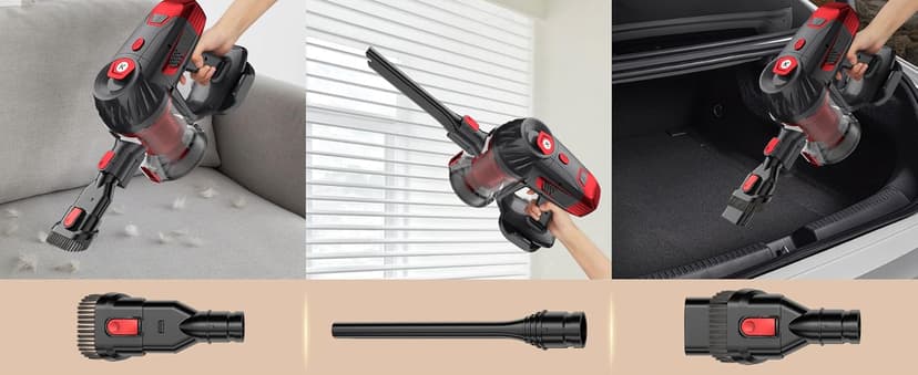 Cordless Vacuum Cleaner, 500W 45Kpa 60Mins Stick Vacuum Cleaner for Home, Self-Standing Vacuum with 1.5L Dust Cup and HEPA Filter, Anti-Tangle Brush for Hardwood Floors, Carpets, and Pet Hair