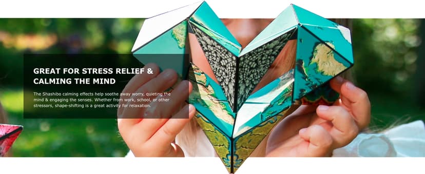 SHASHIBO Shape Shifting Box - Award-Winning Fidget Toy w/ 36 Rare Earth Magnets - Fidget Cube Transforms Into Over 70 Shapes, Sensory Toy Gift for Kids, Teens, and Adults (Wings)