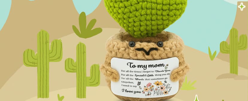 Mom Birthday Gifts Birthday Gifts for Mom from Daughter Son Christmas Meaningful Moms Gift Handmade Crochet Cactus Doll Appreciation Present for Mother Grandmother Aunt