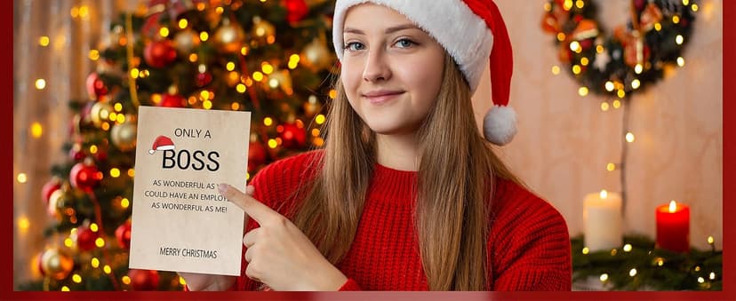 Ziwenhu Happy Christmas Card for Boss from Group, Merry Christmas Holiday Card, Boss Gifts for Women Men, Gift for Lady, Xmas Cards Gift Ideas for Female Male…