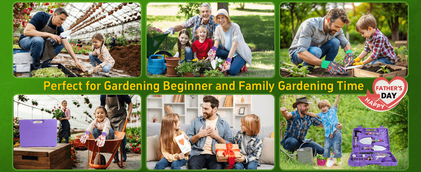 Garden Tools Set, JUMPHIGH 10 Pieces Gardening Tools with Floral Print, Ergonomic Handle Trowel Rake Weeder Pruner Shears Sprayer, Garden Hand Tools with Carrying Case Gardening Gifts for Women Father