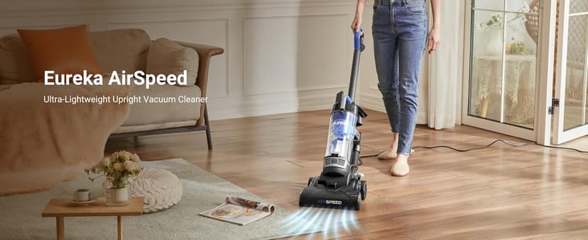 Eureka NEU10AE5 Powerful Bagless Upright Vacuum Cleaner Carpet and Floor, AirSpeed Ultra-Lightweight Vacuum Cleaner, w/ Replacement Filter, Blue