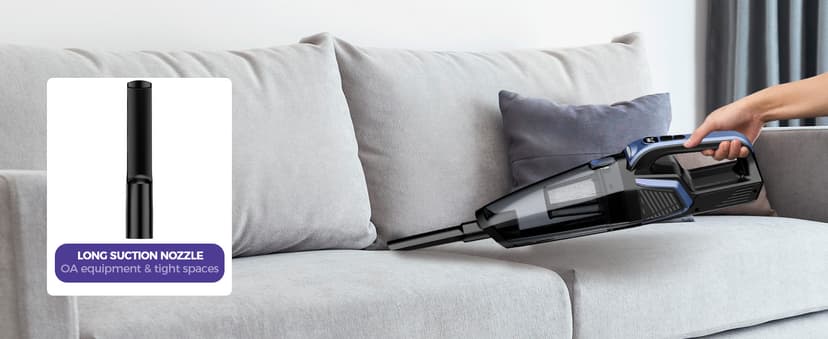 Pet Hair Handheld Vacuum Cordless: 20000PA High Power Car Vacuum with Motorized Brush and LED Light, Rechargeable Hand Held Vacuum Cleaner with Reusable Filter for Car, Home, Office & Pet, Blue