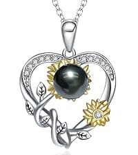 Gifts for Women Wife-Tahitian-Black-Pearl-Necklace-Gift for Wife Wedding Birthday Anniversary Jewelry-Mom Girlfriend Her Mothers Day Gifts for Mom Women Valentines Christmas Day