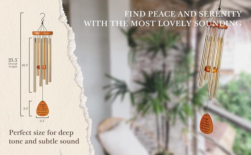 SteadStyle Thank You Gifts, Forever Grateful Wind Chime with Engraved Thanks Message, Thank You Gifts for Women, Friends, Family, Teachers, Coworkers, Employee Appreciation Gift