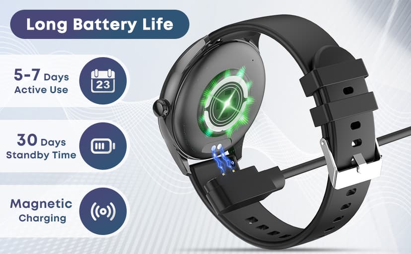 DIVOAZBVO DIVOAZBVO Smart Watches for Women Men, 1.39" HD IPS Touchscreen Smartwatch with 120 Sports Modes, Heart Rate/Sleep Monitor, IP67 Waterproof, Bluetooth Call & Music Control for iPhone/Android (Black)