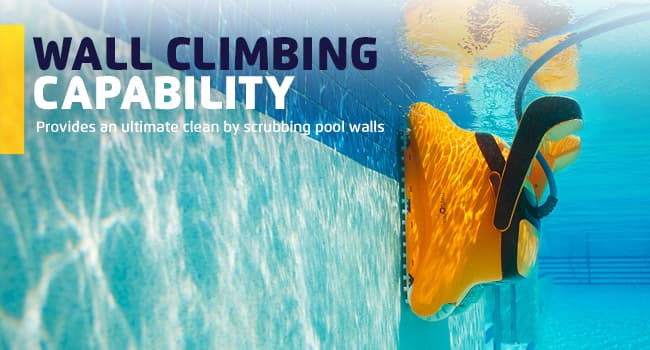 Dolphin Wave 60 Automatic Robotic Pool Vacuum Cleaner Includes Caddy, Wall Climbing Scrubber Brush, Top Load Filters, Ideal for Commercial Pools up to 50 FT in Length