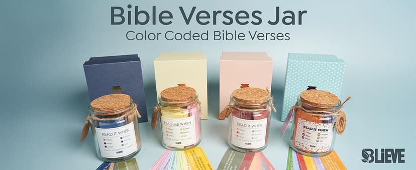 BLIEVE BLIEVE- Bible Verse Jar, Read Me When Bible Verses Jar For Daily Encouragement, Inspirational Prayer & Reflection, Christian Gifts For Women and Men, Religious Graduation Gifts (Men)
