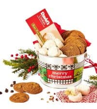 David’s Cookies Holiday Cookies and Brownies Gift Basket Crate - Deliciously Flavored Assorted Cookies and Brownies in a Christmas Snack Box Gift Crate - Gourmet Holiday Food Gift Basket for Sharing