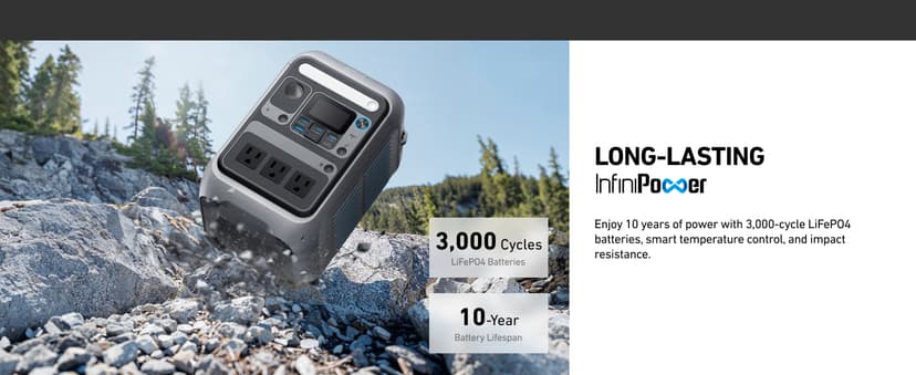 Anker Solar Generator SOLIX C300 with 60W Solar Panel, 288Wh Portable Power Station, 300W (600W Surge), LiFePO4 Battery, 140W Two-Way Fast Charging, for Outdoor Camping, Traveling, and Emergencies