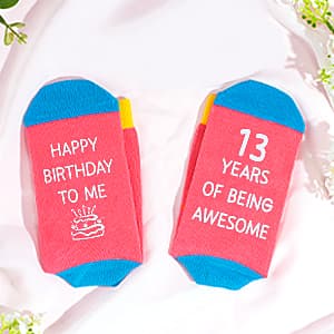13th Birthday Gifts for Girls – Gift Set for 13 Year Old Girl with Glass, Jewelry, Bracelet, Socks, Makeup Bag – Teen Girl 13th Birthday Decorations – Present for Daughter, Niece, Granddaughter