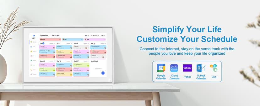15.6 Inch Digital Calendar Wall Touch Screen Chore Chart, 32GB Electronic Calendar + Smart Family Planner, Wall and Desk Mountable, Gifts for Women Men, Christmas Gifts for Mom Dad