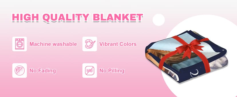 Custom Blanket with Picture Text, Personalized Blanket with Pthotos, Customized Birthday Blanket for Women Christmas Day Gifts Adult Dad Mom Husband Boyfriend Wife