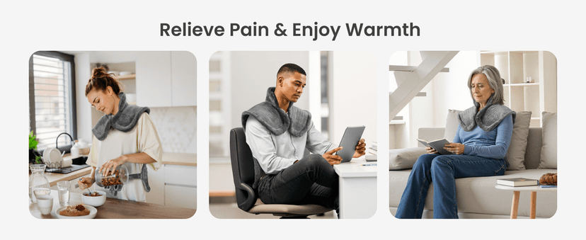 RENPHO Electric Heating Pad for Back Pain Relief, Birthday Gifts for Women Men Mom Dad Elderly, FSA Eligible Items Only List, Large Heat Pad for Neck and Shoulders, 24"x33", ETL Certified, Gray