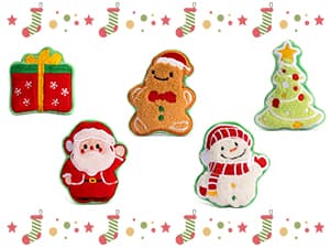 Retro Shaw Christmas Cat Toys, Xmas Catnip Toys for Indoor Cats Kitten Teeth Cleaning, Crinkly Interactive Cat Chew Nip Kitty Kicker Toy Santa Claus Trees Snowman, 5 Pack