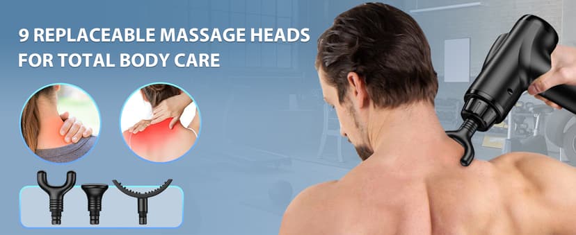 Massage Gun Deep Tissue, Handheld Electric Muscle Massager, High Intensity Percussion Massage Device for Pain Relief with 9 Attachments & 30 Speed(Black)