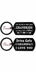 ENGZHI Grandpa Birthday Gifts Grandpa Keychain - Drive Safe I Love You Gifts from Grandkids - Grandfather Fathers Day Christmas Keepsake