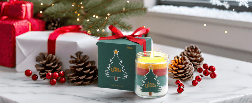 Christmas Candles - Christmas Gifts for Women, Aromatherapy Candle for Home Scented, Natural Soy Wax Vanilla Scented Candles