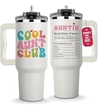 Cool Sister Club Tumbler 40Oz - Big Sis Gift Ideas, Funny Coffee Presents for Her, Cute Sibling Tumbler with Handle for Younger or Older Sisters, Birthday Gifts for Women and Teenage Sis