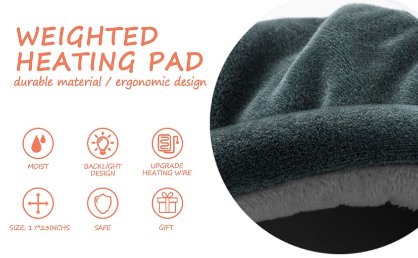 Neck Heating Pad Gifts for Dad, Men, XL Weighted Shoulder Heat Pad, Back Pain Relief Heat Pads, Gifts for Mom, Women and Christmas, Birthday, Mother's Day, Fathers Day Warm Gifts, 23'' x 17''