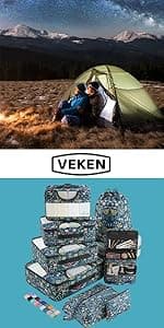 Veken 8 Set Packing Cubes for Travel, Birthday Gifts for Women Mom Her, Cruise Ship Essentials Accessories for Beach Vacation, Suitcase Organizer Bags for Luggage with Hanging Toiletry & Shoe Bag