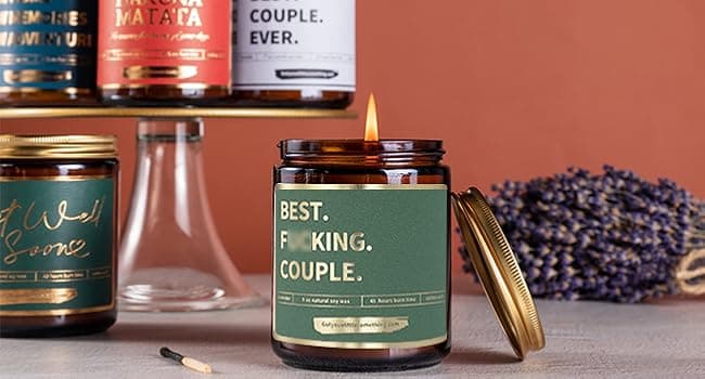 Funny Anniversary Candle for Couples - Funny Gift from Friends for Engagement or Anniversary - Best Couple Ever Thank You Present Idea for Him & Her, Fiance, Newly Engaged Candle for Couples