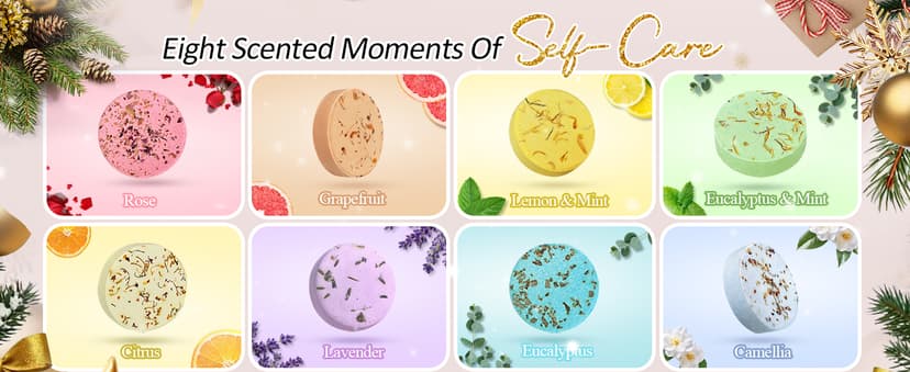 Shower Steamers Aromatherapy Birthday Gifts for Women - 8 Pack Christmas Stocking Stuffers 2025 for Adults Teens Women Mom Her Wife, Home Spa Shower Bombs for Self Care Relaxation with Essential Oils