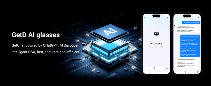 AI Glasses for Men & Women, Smart Glasses Powered by ChatGPT, AI Real-time Translation with 145 languages, 11H Music Play, Bluetooth Sunglasses with Polarized Lens, UV Protection for Daily Use, Travel