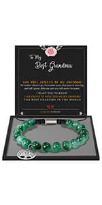 Stocking Stuffers for Teens, Christmas Gifts for Mom from Daughter Beaded Bracelets for Women Teen Girl Gifts Adjustable Charm Link Bead Birthday Graduation Gift for Her Girlfriend Sister