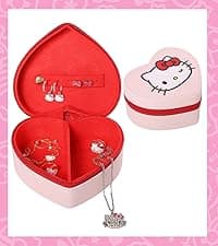 Hello Kitty Hoop Earrings for Women Official License, Gold Tone Flash-Plated and Enamel Sanrio Earrings