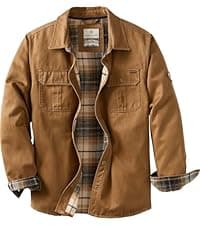 Legendary Whitetails Men's Plaid Flannel Shirt Jacket Quilted with Hood Polyfill Insulated