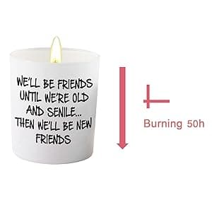 BFJLIFE Best Friend Birthday Gifts for Women Bestie Christmas Friendship Gifts for Women Friends Female Novelty Unique Lavender Scented Soy Candles We'll Be Friends Until We're Old and Senile