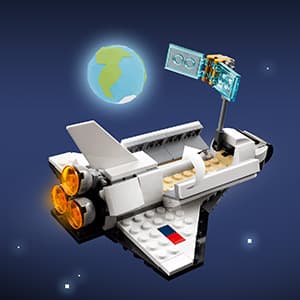 LEGO Creator 3 in 1 Space Shuttle Toys - Space Toys Building Set for Boys & Girls, Ages 6+ - Option to Build 2 Spaceships or Astronaut - Educational Gift for Kids Birthday & Holidays - 31134