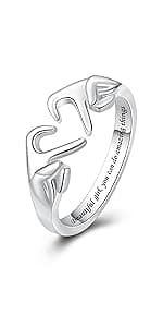 925 Sterling Silver Heart Claddagh Rings for Women Teens, Adjustable White Gold Plated Ring Friendship Promise Love Heart Jewelry Rings Mothers Day Valentines Holiday Gifts for Women Friends