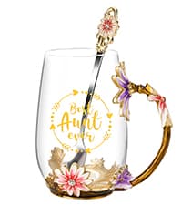 OEAGO Gifts for Mom Women Stocking Stuffers for Women Christmas Glass Coffee Enamels Mug Valentines Gifts for Her Girlfriend Wife Best Birthday Valentine's Mothers Day from Daughter Son Tea Cup