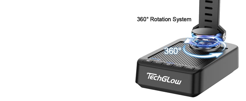 TechGlow Foldable Cellphone Stand with Bluetooth Speaker Power Bank 360° Rotatable Phone Stand Birthday Gifts for Men Women Mother Father Cool Tech Gadgets