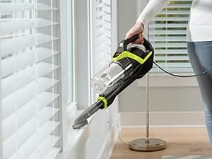 Bissell PowerGlide Slim Corded Vacuum, Powerful Pet Hair Pickup on Carpet & Hard Floors, Lightweight Swivel Steering, 3-in-1 Capabilities with Dusting & Crevice Tool, XL Tank, 3070, Black & Green