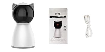 YVE LIFE Laser Cat Toys for Indoor Cats,The 4th Generation Real Random Trajectory Motion Activated Rechargeable Automatic Cat Laser Toy,Interactive Cat Toys for Bored Indoor Adult Cats/Kittens(White)