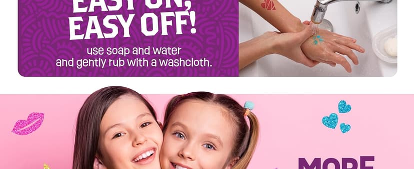 Pretty Me Glitter Tattoo Kit for Kids - Glitter & Metallic Fake Tattoos for Girls - Birthday Gift Ideas for Girl - Temporary Tattoo Set - Craft Kits Toys for Ages 6 7 8 9 10 11 Year Old - Cool Gifts