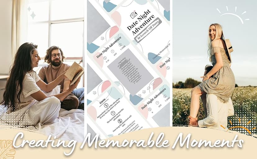 40 Date Ideas Card Games for Couples Date Night - Unique Date Deck Scratch Off Cards, Couples Gifts for Boyfriend Girlfriend, Romantic Wedding Anniversaries Newlywed Gifts for Him Husband Wife Bride