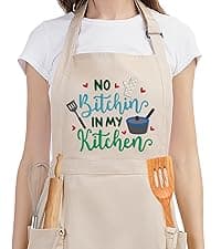 Fairy's Gift Funny Husband Apron, Men's Anniversary Christmas, Cool Birthday Gifts for Him, Husband Gifts from Wife, Manly Presents for Men, Grilling Kitchen Aprons with Pockets for Cooking Hubby Him